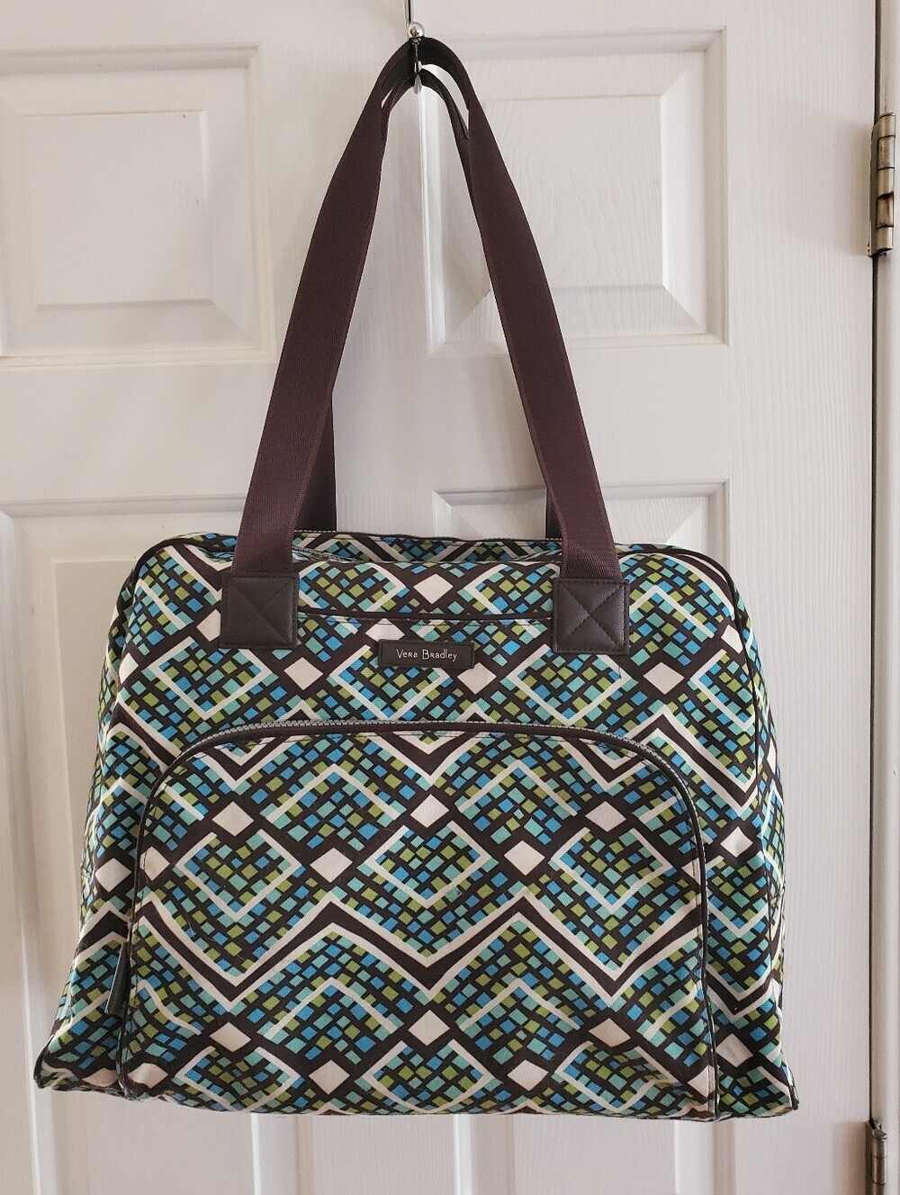 Vera Bradley Go Anywhere Carry-On Travel Bag w Trolley Sleeve RETIRED Rainforest